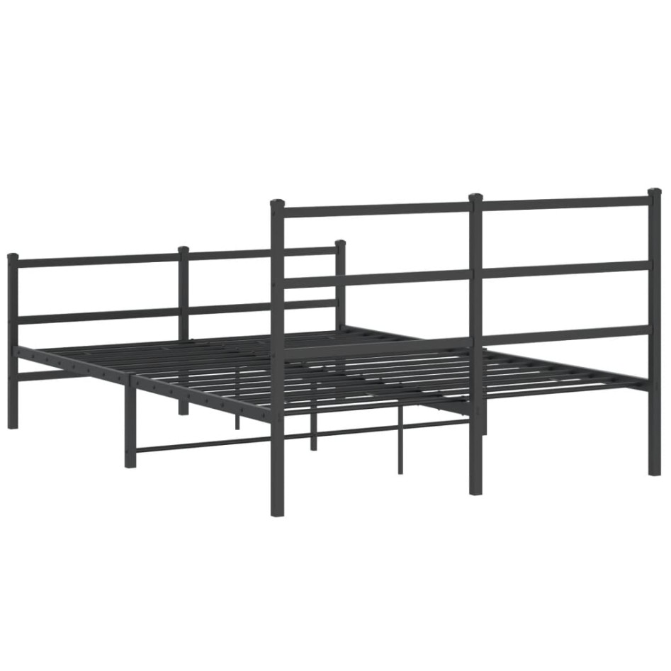 Estructura de cama con cabecero y estribo metal negro