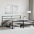 Estructura de cama con cabecero y estribo metal negro
