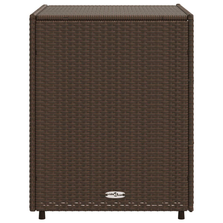 Armario de almacenaje de jardín ratán PE marrón 55x59x69