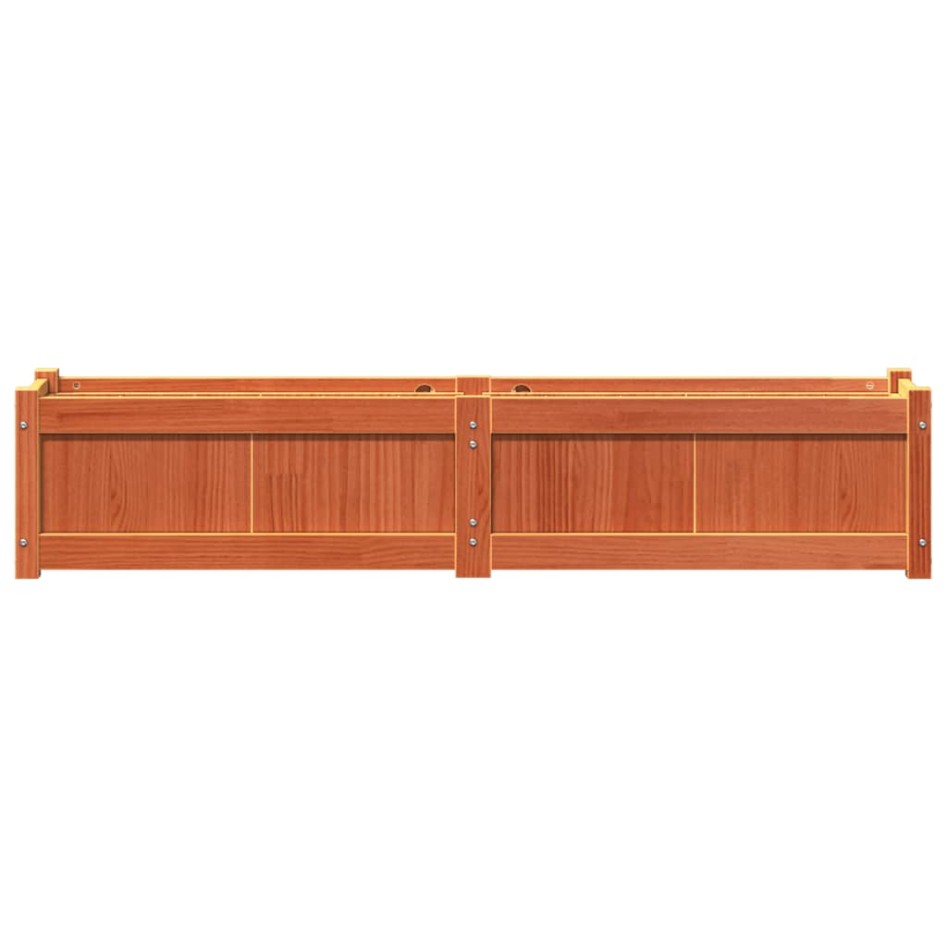 Jardineras de exterior 2 uds madera maciza de pino marrón