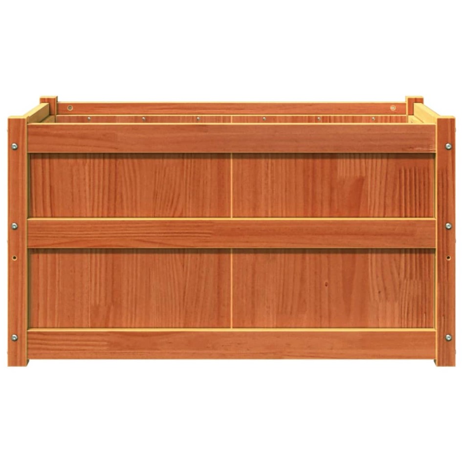 Jardineras de exterior 2 uds madera maciza de pino marrón