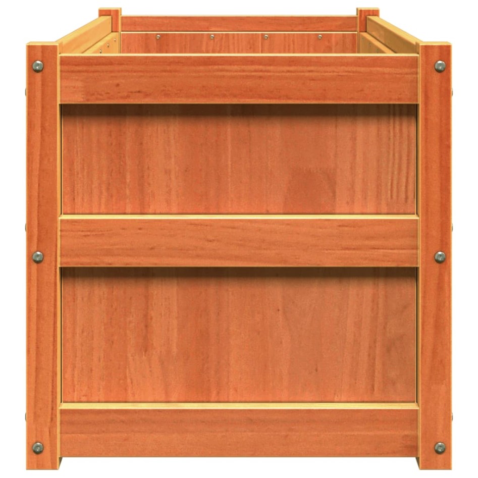 Jardineras de exterior 2 uds madera maciza de pino marrón