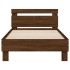 Estructura de cama cabecero luces LED roble marrón 100x200