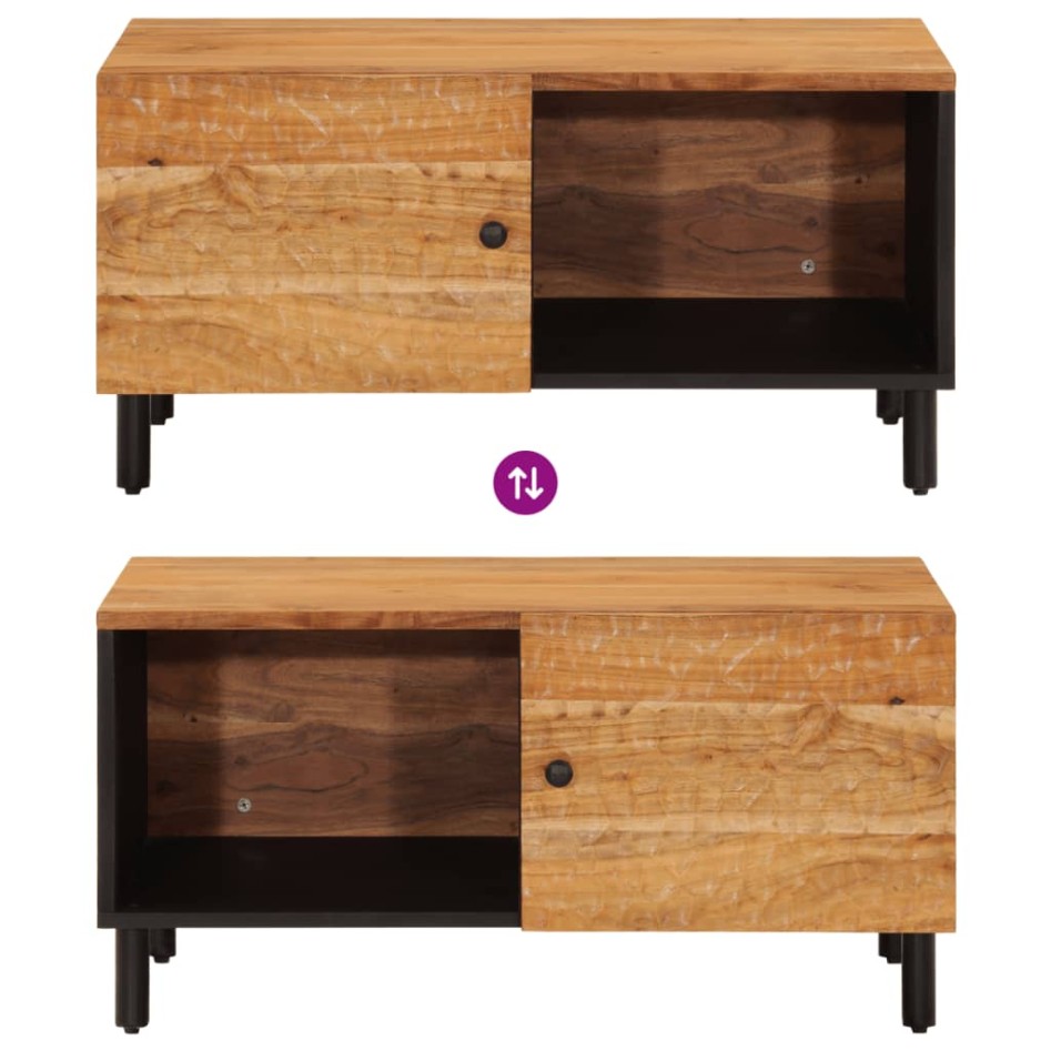 Mesa de centro madera maciza de acacia 80x50x40