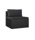 Set de sofás de jardín 3 piezas y cojines ratán sintético negro, modelo Tosca