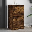 Mueble zapatero 2 cajones abatibles roble ahumado 60x42x108 cm