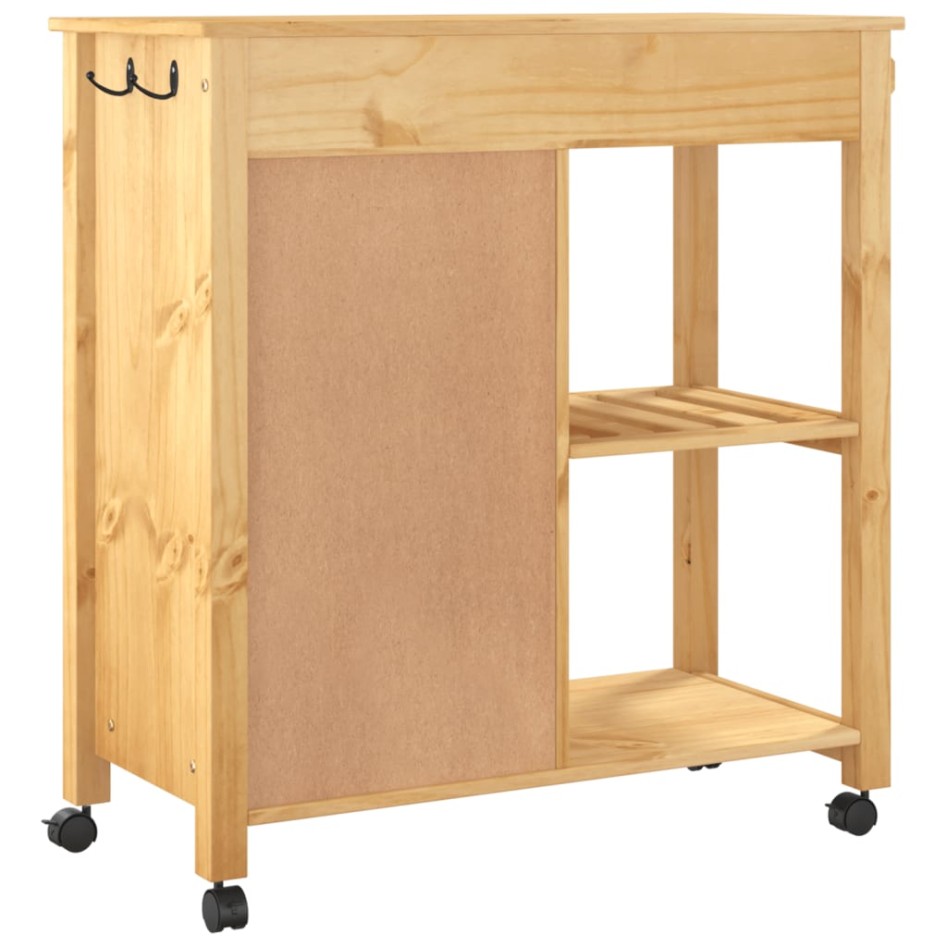 Carrito de cocina MONZA madera maciza de pino 84x40x90