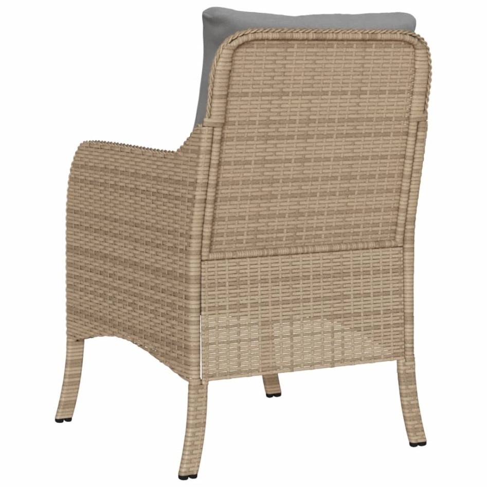 Sillones jardín con cojines 2 uds ratán sintético beige