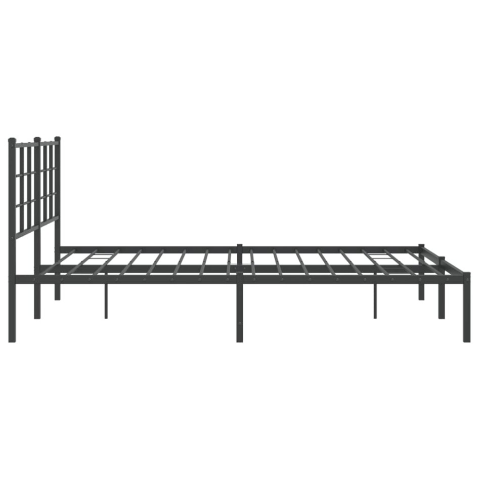 Estructura de cama con cabecero metal negro 150x200