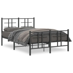 Estructura de cama cabecero y estribo metal negro 120x200