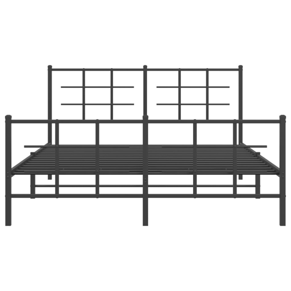 Estructura de cama cabecero y estribo metal negro 160x200