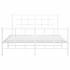 Estructura cama metal con cabecero y estribo blanco 135x190