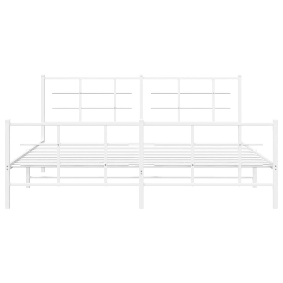 Estructura cama metal con cabecero y pie cama blanco 183x213