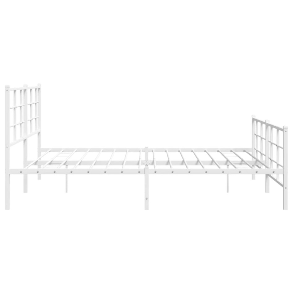 Estructura cama metal con cabecero y pie cama blanco 183x213