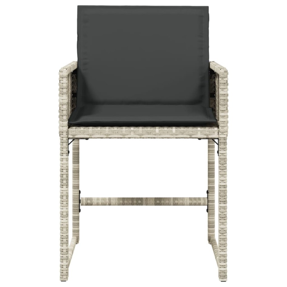 Sillones de jardín con cojines 4 uds ratán sintético gris