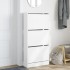 Zapatero de madera de ingeniería blanco 60x21x125,5