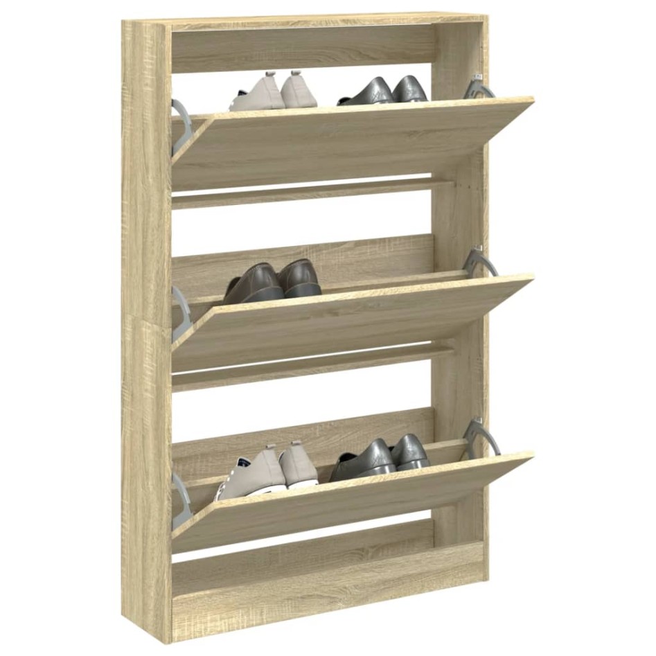 Zapatero de madera de ingeniería roble Sonoma 80x21x125,5