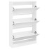 Zapatero de madera de ingeniería blanco 80x21x125,5
