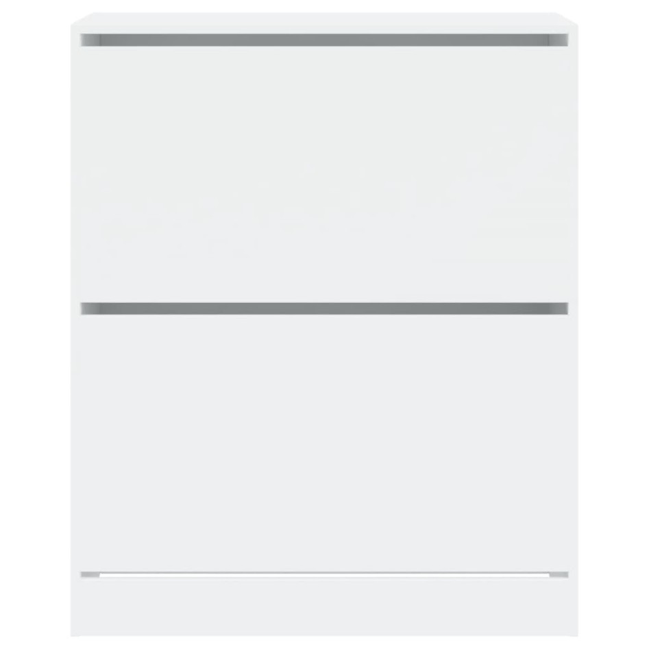 Zapatero de madera de ingeniería blanco 80x34x96,5