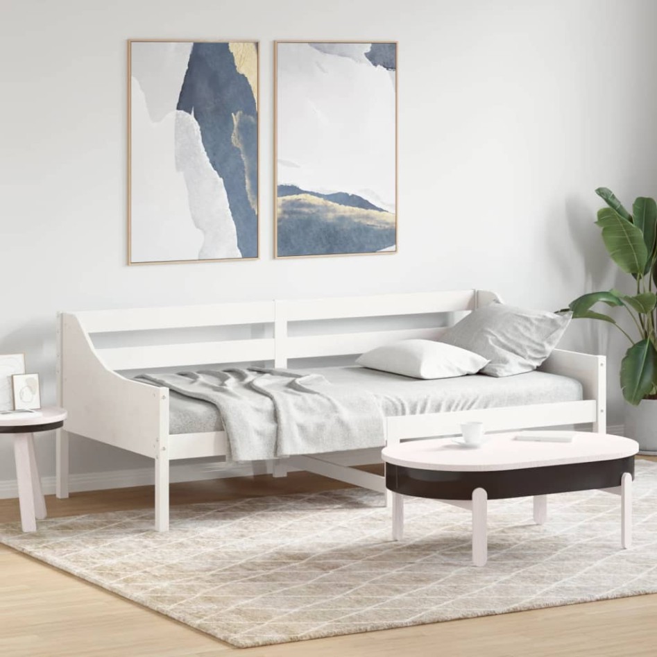 Sofá cama madera maciza de pino blanco 90x200