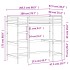 Cama alta con escritorio madera maciza de pino 90x200