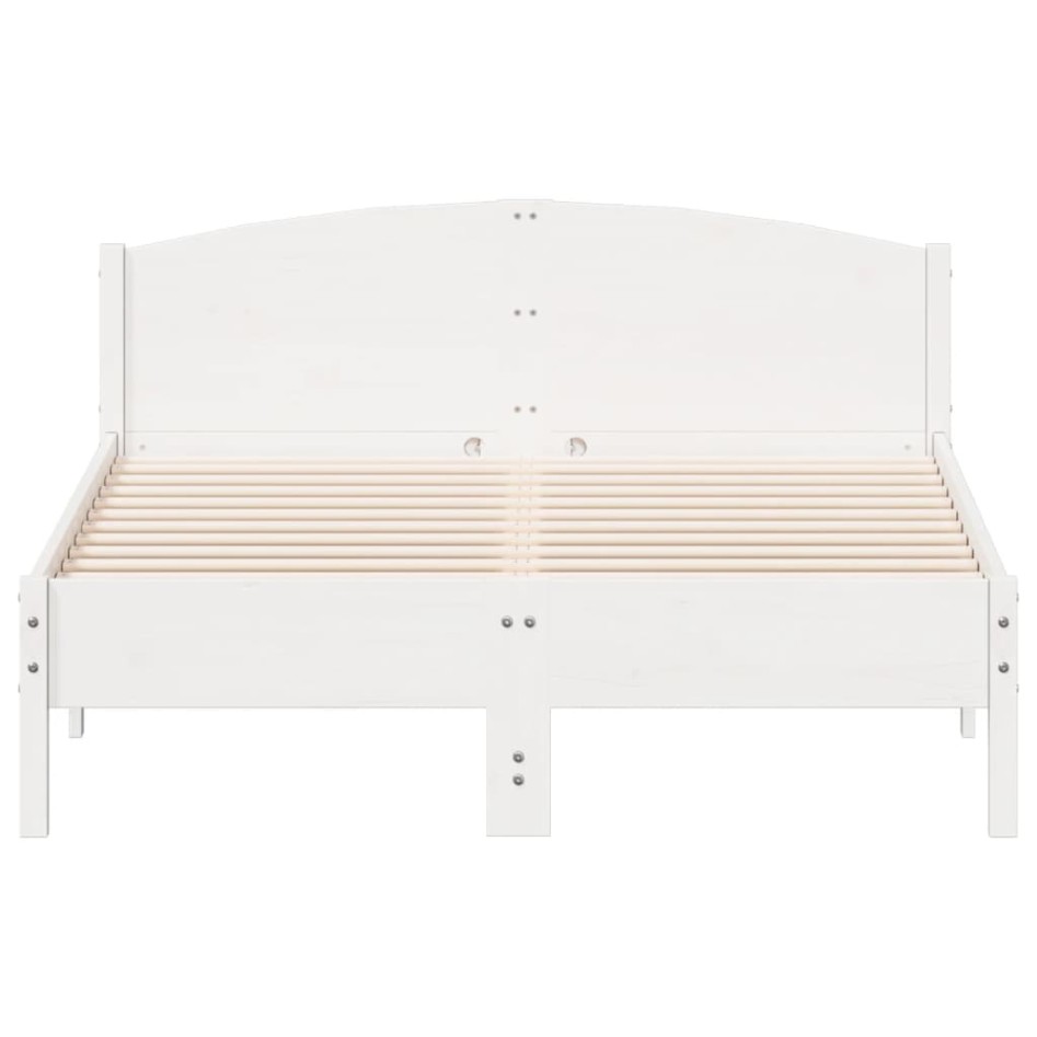 Estructura de cama con cabecero madera pino blanco 135x190