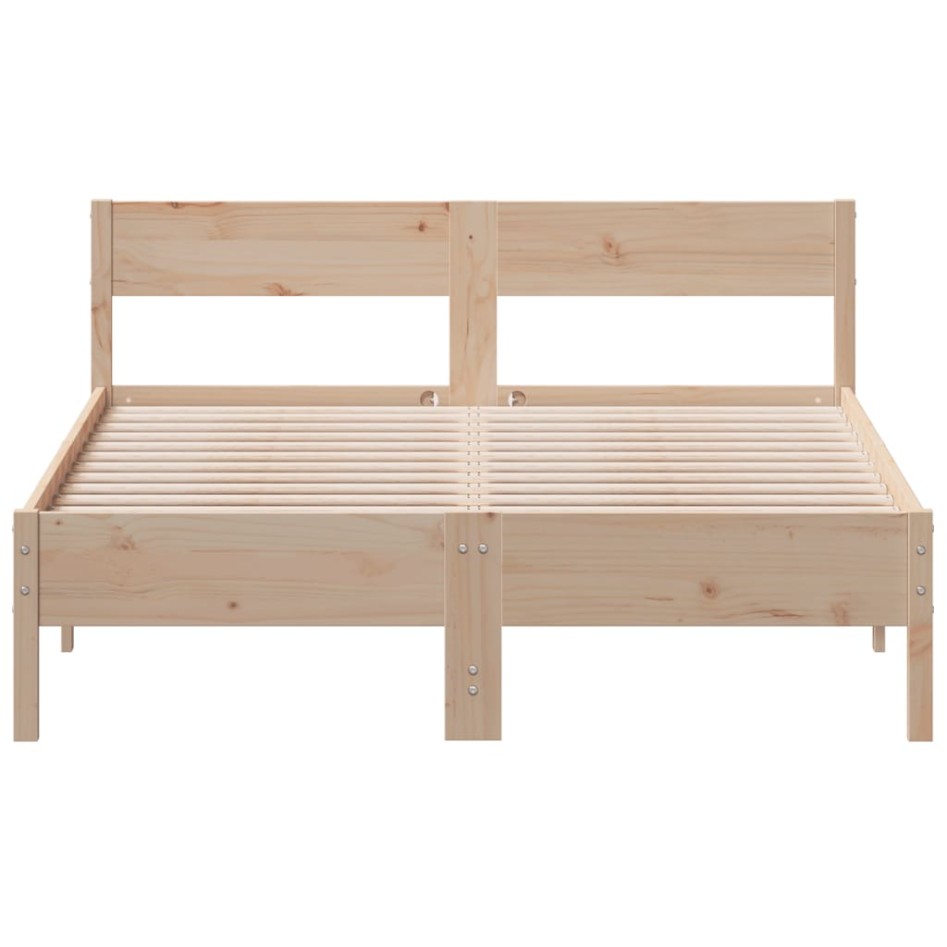 Estructura de cama con cabecero madera maciza pino 120x200