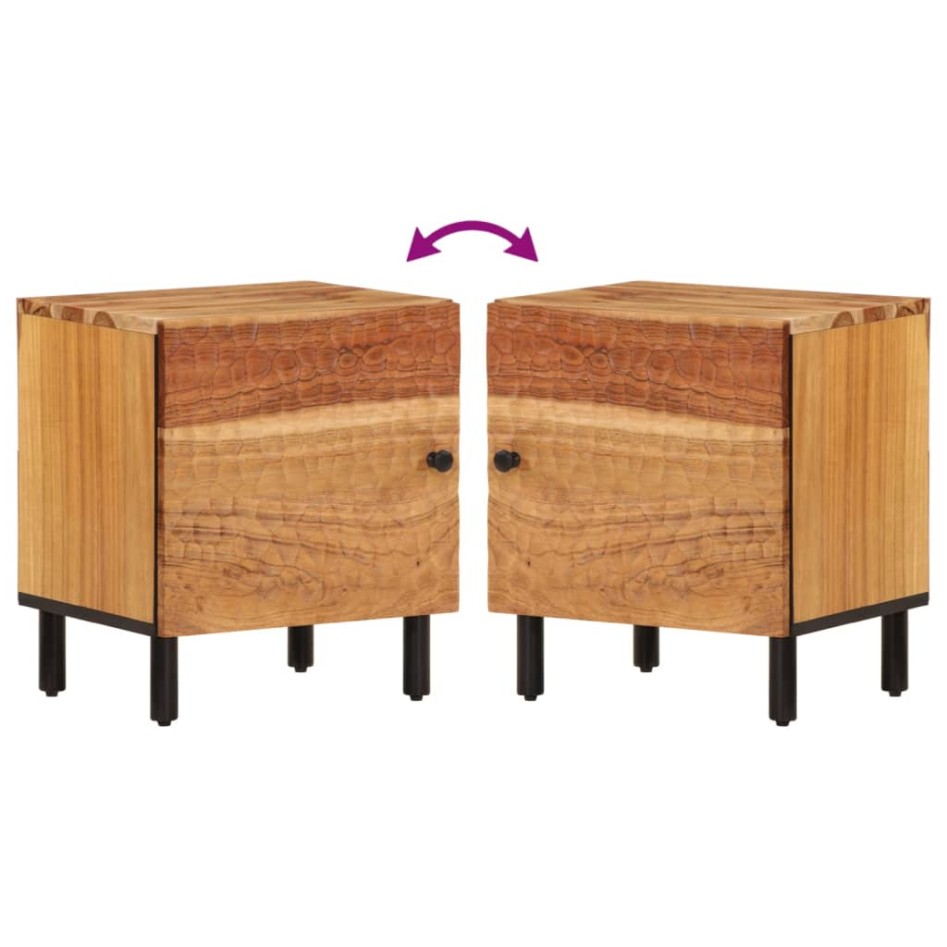 Mesitas de noche 2 uds madera maciza de acacia 40x33x46