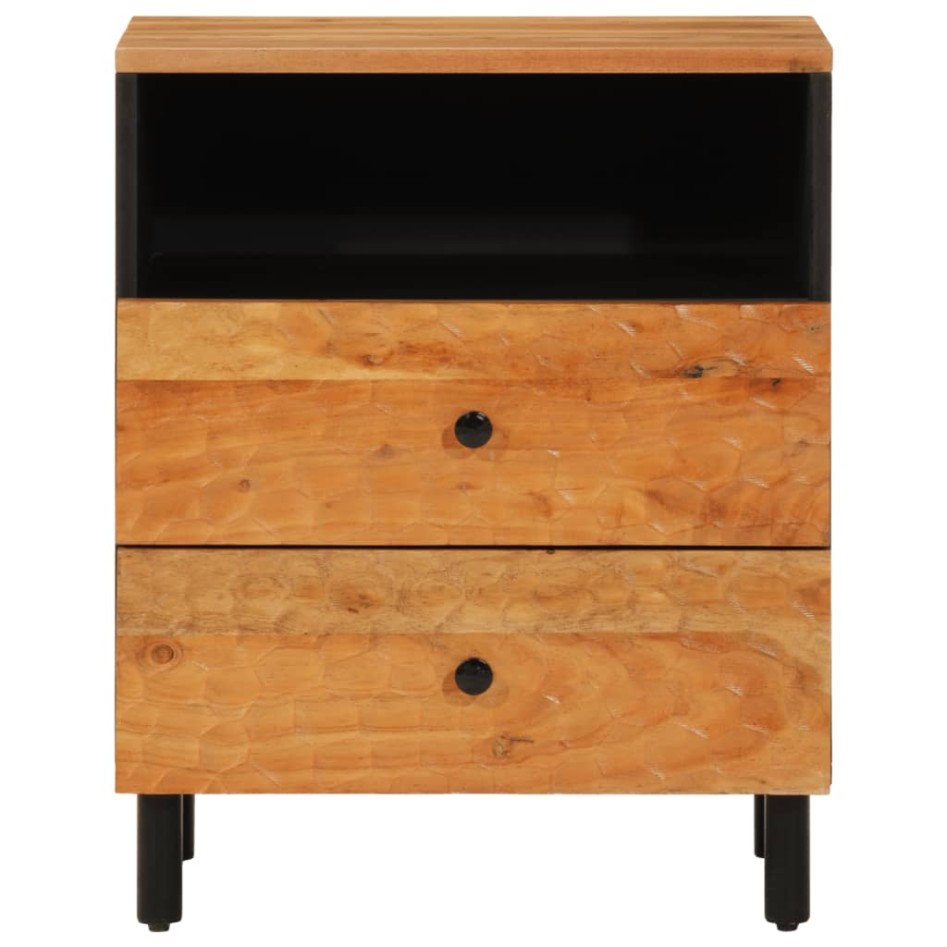 Mesita de noche madera maciza de acacia 50x33x60