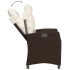 Sillón reclinable de jardín con cojines ratán sintético