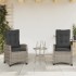 Sillones reclinable jardín y cojines 2 uds ratán sintético