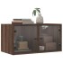 Mueble pared puertas vidrio 2 uds roble marrón 68,5x37x35