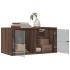 Mueble pared puertas vidrio 2 uds roble marrón 68,5x37x35
