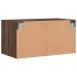 Mueble pared puertas vidrio 2 uds roble marrón 68,5x37x35