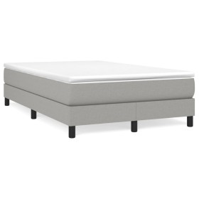 Cama box spring con colchón tela gris claro 120x190