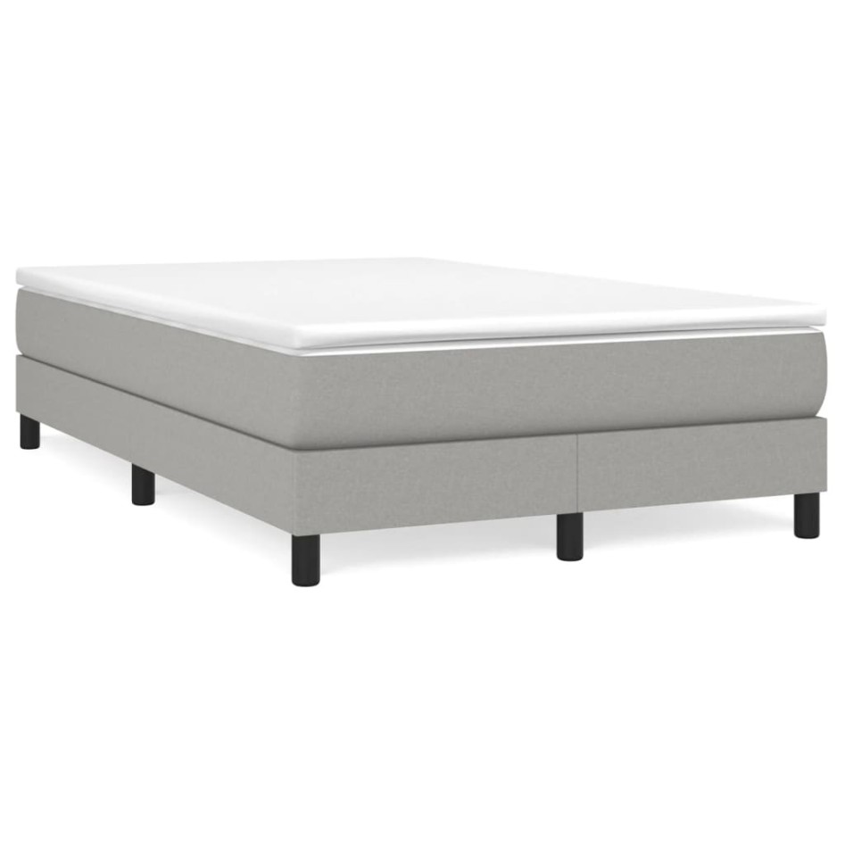 Cama box spring con colchón tela gris claro 120x190