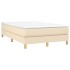 Cama box spring con colchón tela color crema 120x190
