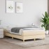 Cama box spring con colchón tela color crema 120x190