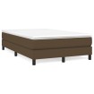 Cama box spring con colchón tela marrón oscuro 120x190 cm