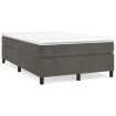 Cama box spring con colchón terciopelo gris oscuro 120x190 cm