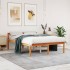 Cama para mayores madera maciza de pino marrón cera 120x200