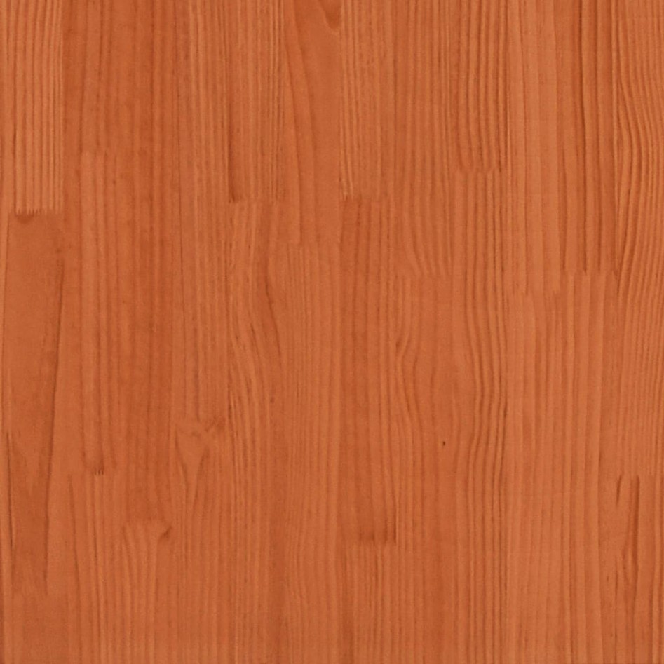 Estructura cama con cabecero madera pino marrón cera 200x200