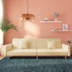 Sofá cama de 2 plazas con dos almohadas tela color crema