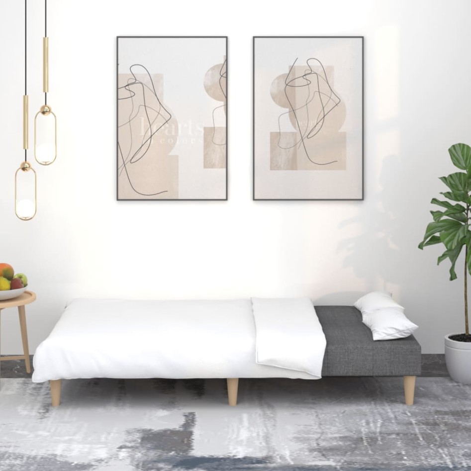 Sofá cama de 2 plazas tela gris