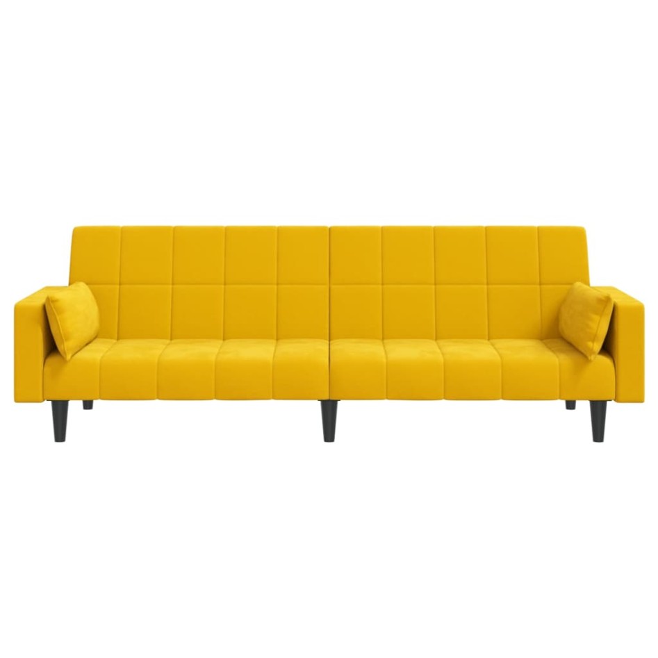 Sofá cama de 2 plazas con dos almohadas terciopelo