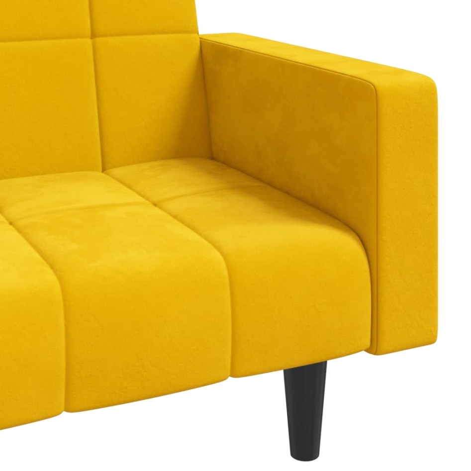 Sofá cama de 2 plazas con dos almohadas terciopelo