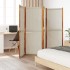 Biombo divisor de 4 paneles gris claro 280x180