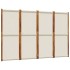 Biombo divisor de 4 paneles gris claro 280x180