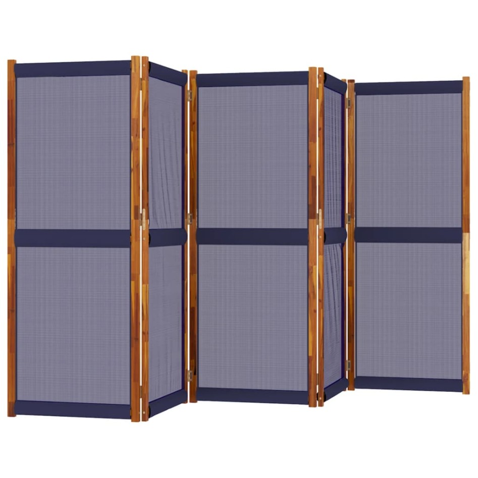 Biombo divisor de 5 paneles azul oscuro 350x180