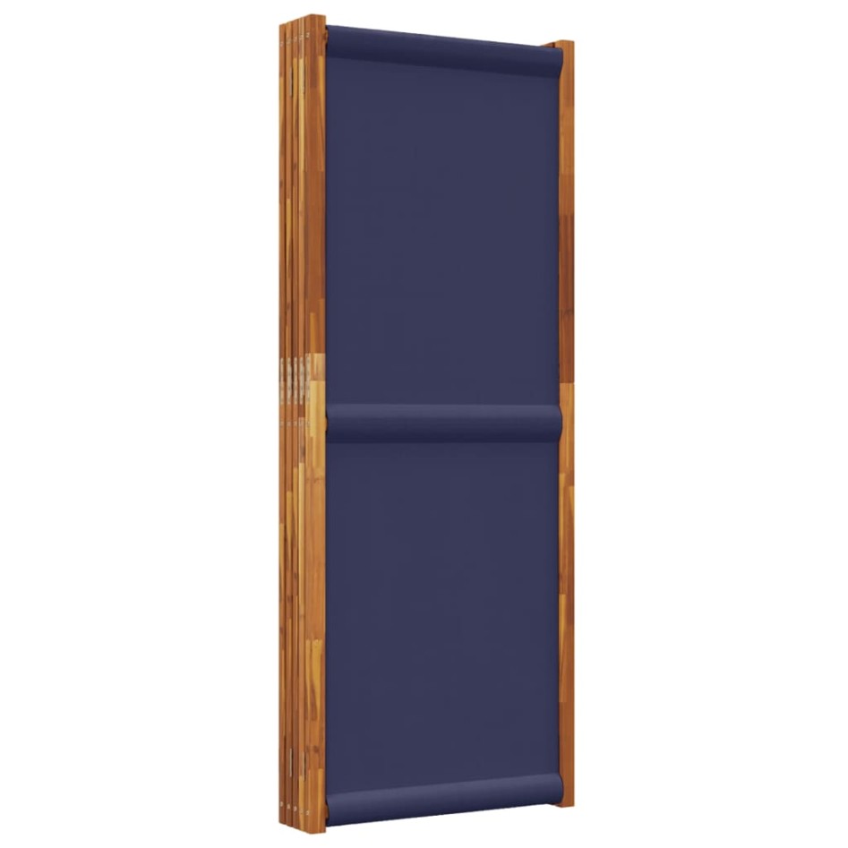 Biombo divisor de 5 paneles azul oscuro 350x180